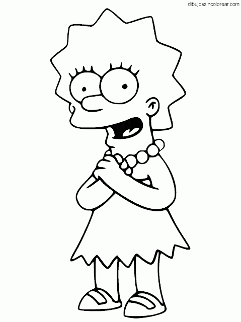 Dibujos Sin Colorear: Dibujos de Lisa Simpson (Los Simpsons) para ...