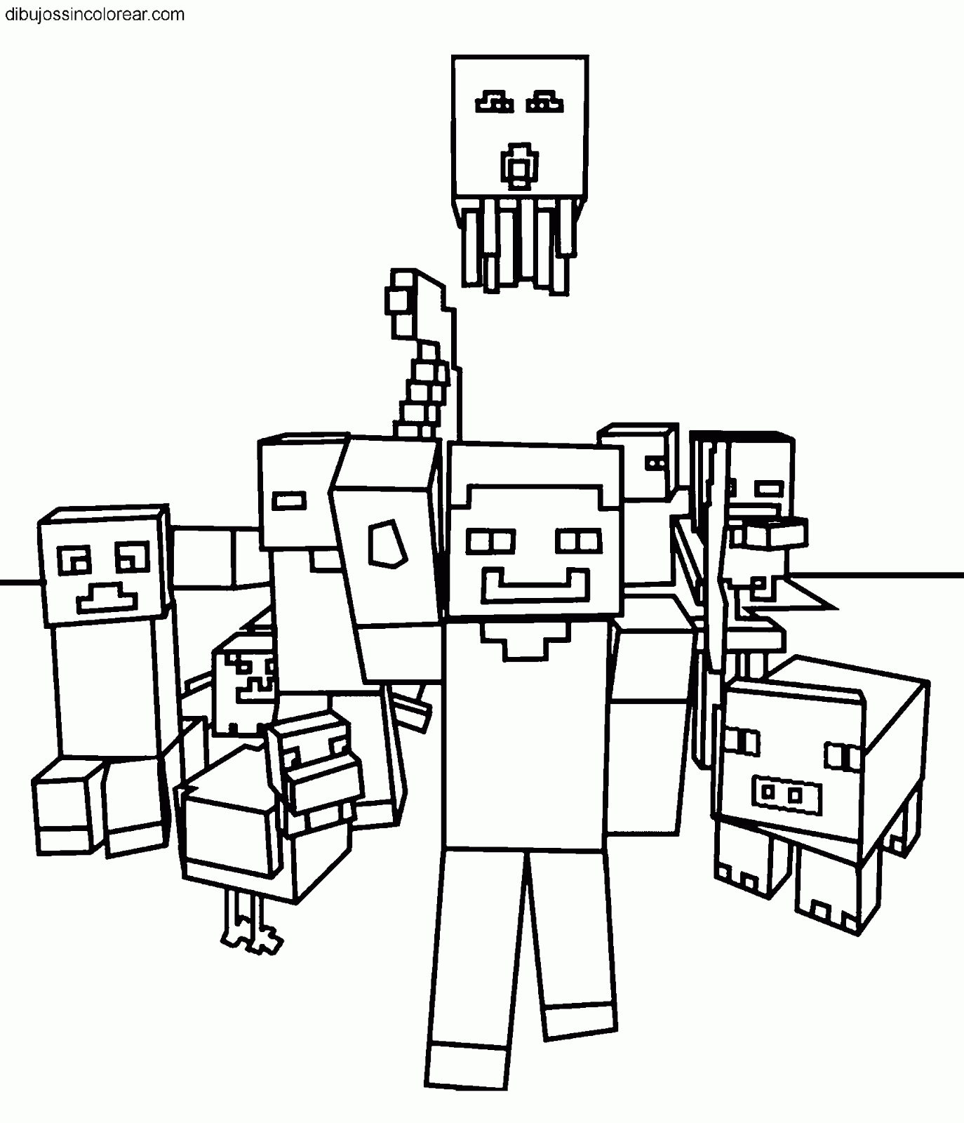 Dibujos Sin Colorear: Dibujos de Minecraft para Colorear