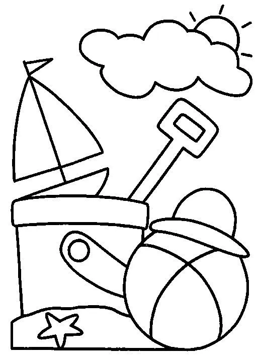 Dibujos para colorear: Dibujos de objetos de verano para colorear Dibujos para colorear: Dibujos de objetos de verano para colorear