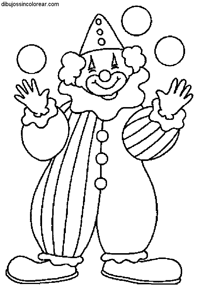 Dibujos Sin Colorear: Dibujos de Payasos del Circo para Colorear Dibujos Sin Colorear: Dibujos de Payasos del Circo para Colorear