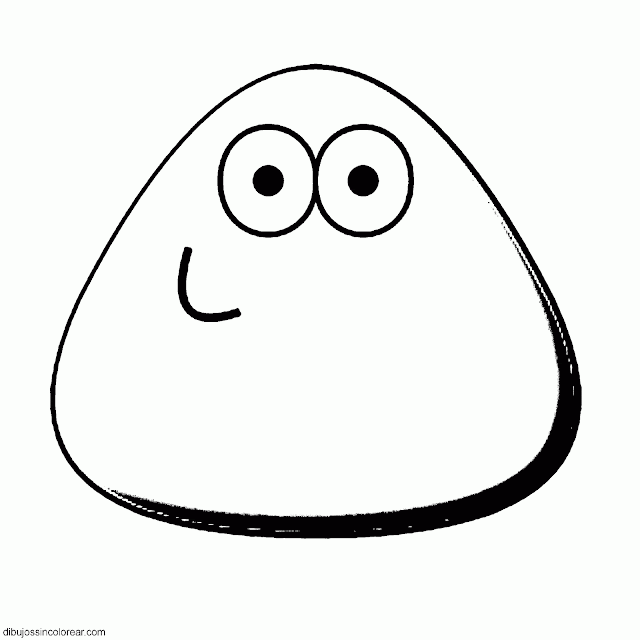 Dibujos Sin Colorear: Dibujos de Pou para colorear