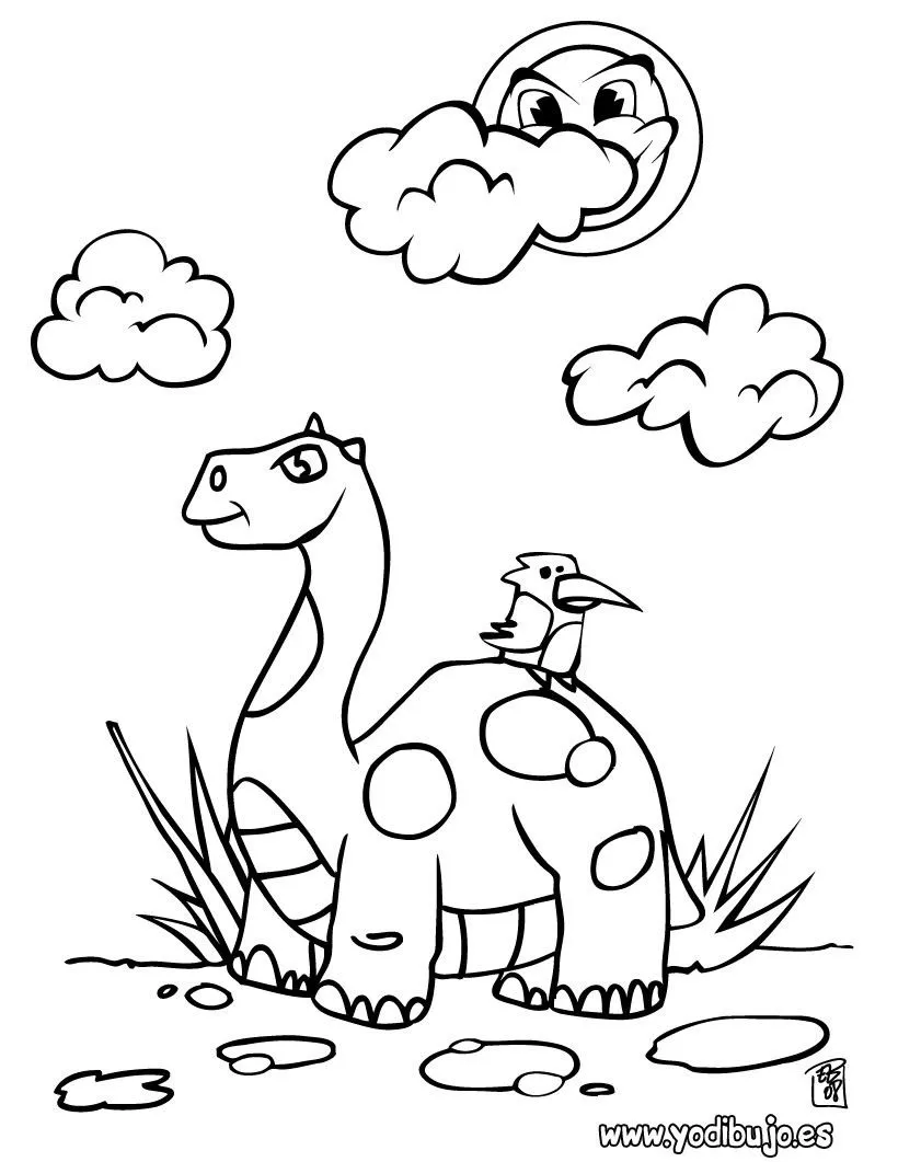 Dibujos para colorear DINOSAURIOS, Cuello largo para peques para ... Dibujos para colorear DINOSAURIOS, Cuello largo para peques para ...