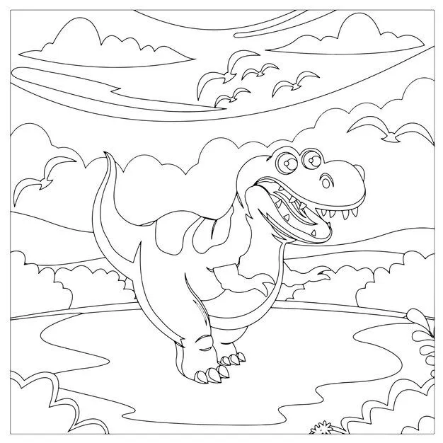 Dibujos para colorear de dinosaurios para niños imprimibles vector premium | Vector Premium Dibujos para colorear de dinosaurios para niños imprimibles vector premium | Vector Premium