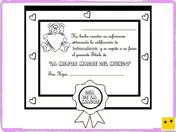 Diploma para el dia de la madre - Imagui