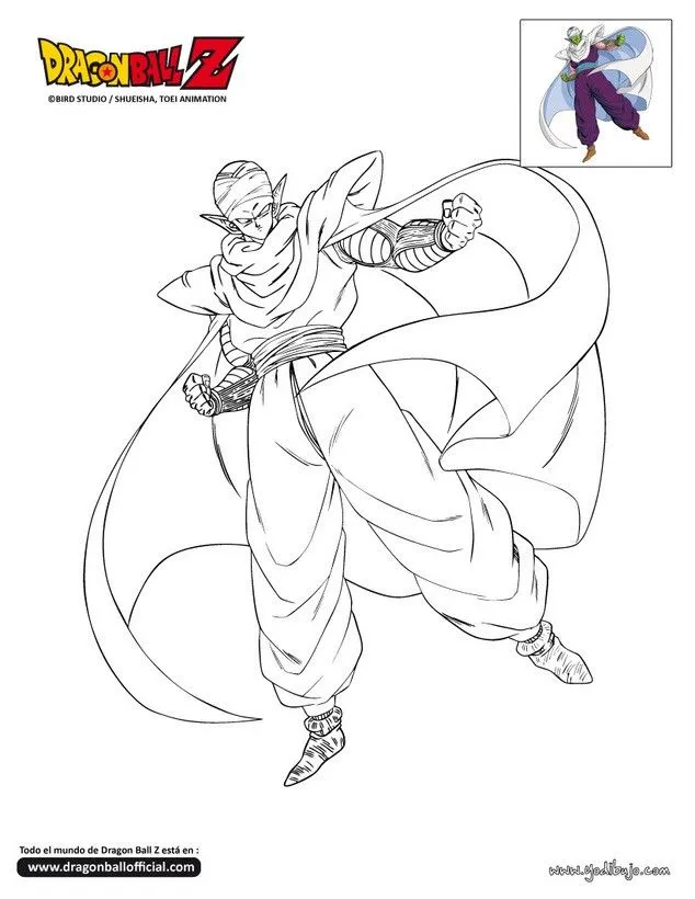 Dibujos para colorear DRAGON BALL Z, PICCOLO para imprimir