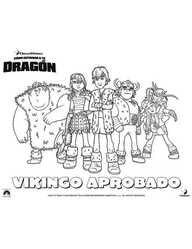 Dibujos para colorear COMO ENTRENAR A TU DRAGON - VIKINGO APROBADO