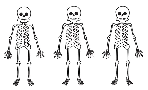 Dibujos para Colorear: Esqueleto para recortar y colorear Dibujos para Colorear: Esqueleto para recortar y colorear