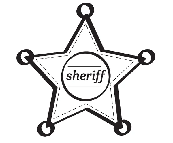 Dibujos para Colorear: Estrellas de sheriff para imprimir