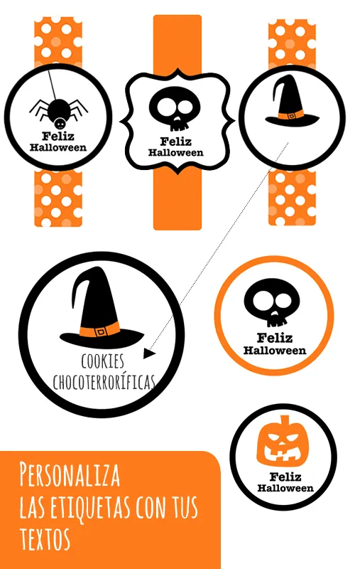Dibujos para Colorear: Etiquetas Halloween