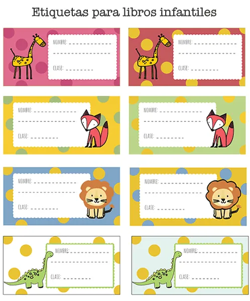 Stickers para poner nombre a los cuadernos - Imagui