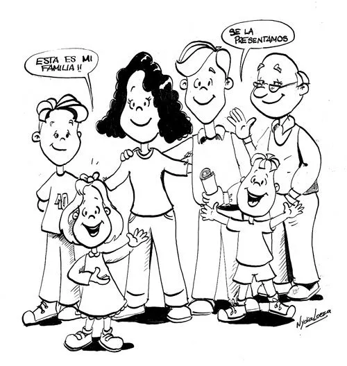 Dibujos para colorear en el día de la familia Dibujos para colorear en el día de la familia