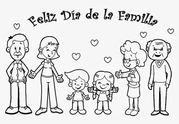 Dibujos para colorear del Día de la Familia | Imágenes actual