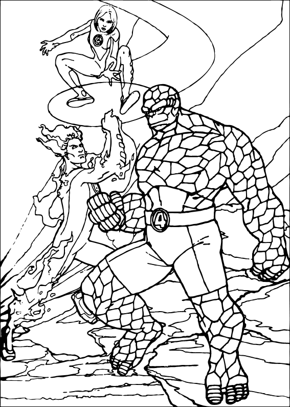 Dibujos para colorear LOS 4 FANTASTICOS, Retratos para imprimir Dibujos para colorear LOS 4 FANTASTICOS, Retratos para imprimir