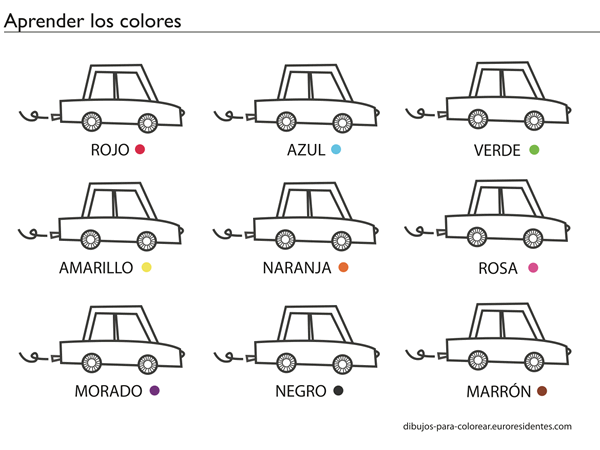 Dibujos para Colorear: Fichas para aprender los colores Dibujos para Colorear: Fichas para aprender los colores