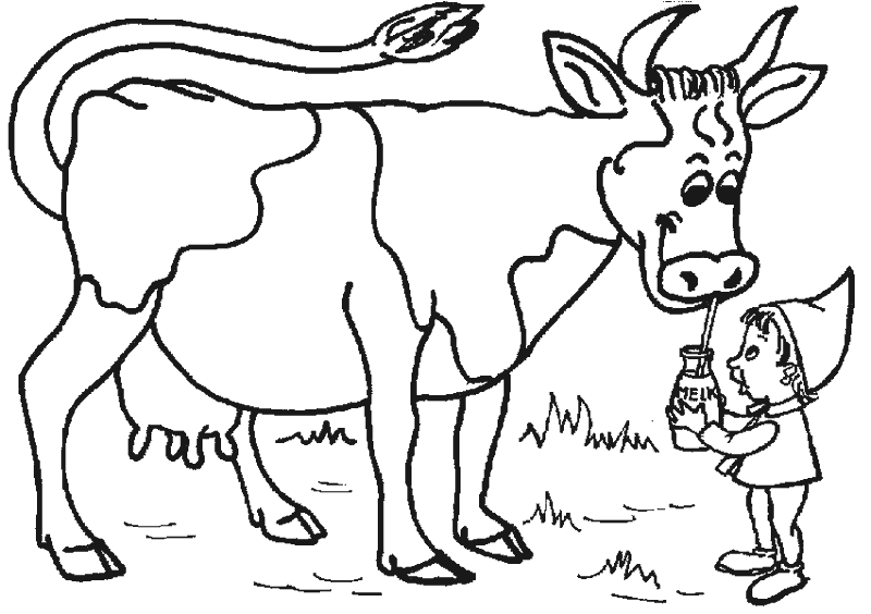 Dibujos para colorear de Vacas, Bos taurus, ganado bovino