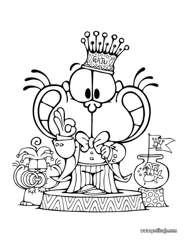 Dibujos para colorear GATURRO, GATURRO CON GATURRIN para imprimir
