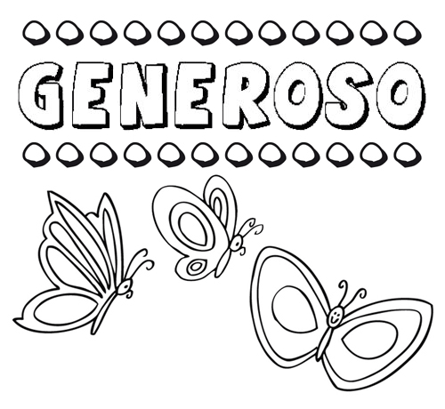 Generoso: dibujos de los nombres para colorear, pintar e imprimir Generoso: dibujos de los nombres para colorear, pintar e imprimir