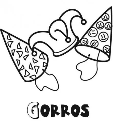 DIBUJOS PARA COLOREAR GLOBOS Y GORROS DE FIESTA - Imagui