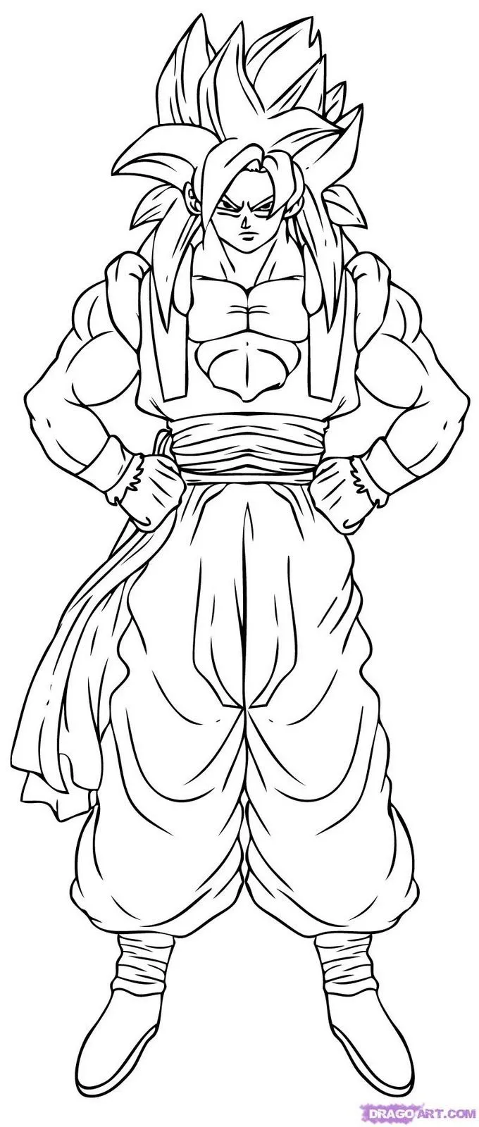 Goku para colorear ssj - Imagui