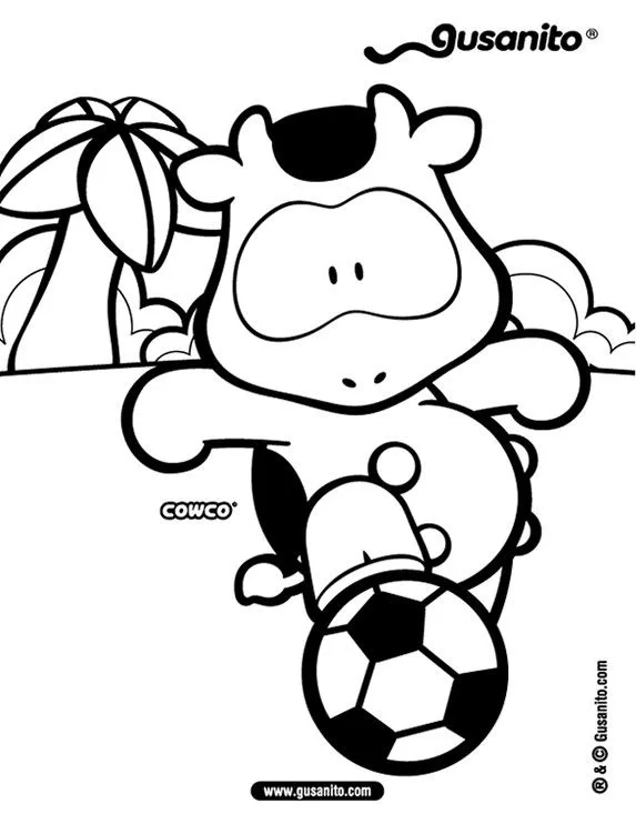 Dibujos para colorear GUSANITO, Cowco futbolista para imprimir Dibujos para colorear GUSANITO, Cowco futbolista para imprimir