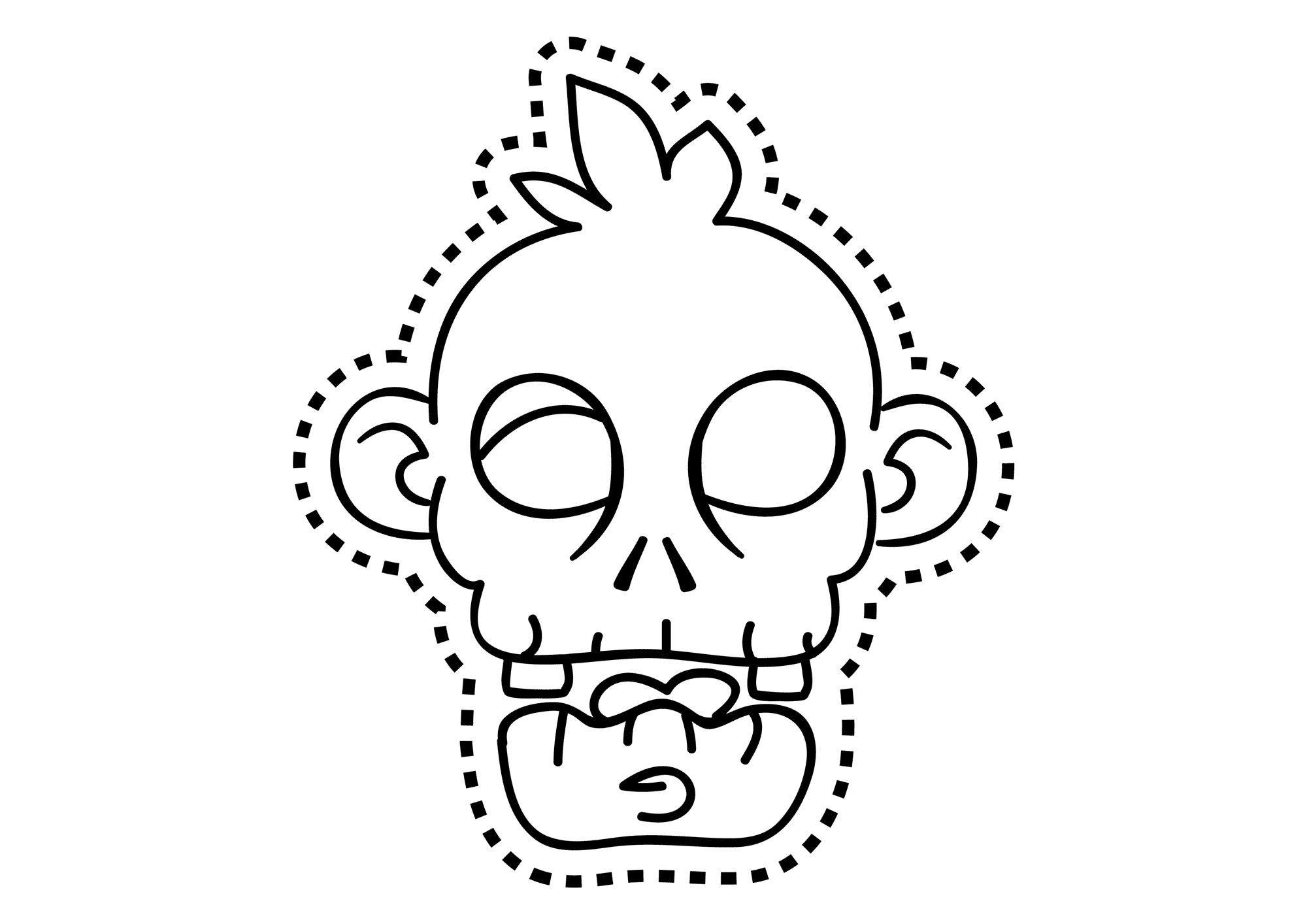 Dibujos para colorear Halloween - Careta de esqueleto Dibujos para colorear Halloween - Careta de esqueleto
