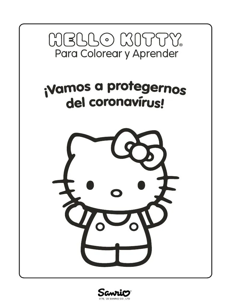 Dibujos para Colorear Hello Kitty - Coronavirus (ES) | PDF Dibujos para Colorear Hello Kitty - Coronavirus (ES) | PDF