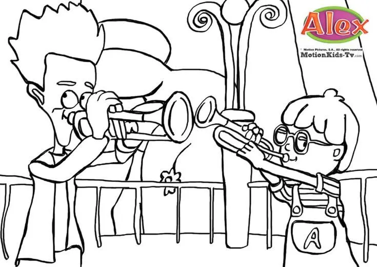 Dibujos para colorear e iluminar de la serie de dibujos Alex ... Dibujos para colorear e iluminar de la serie de dibujos Alex ...