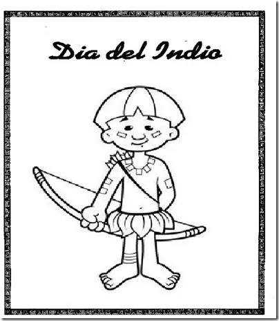 Dibujos para colorear de indios, día del indio | Colorear