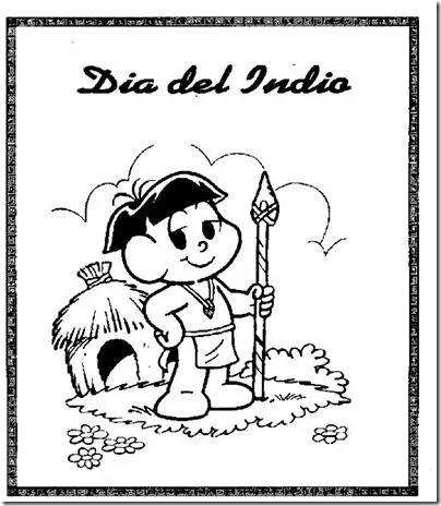 Dibujos para colorear de indios, día del indio | Colorear Dibujos para colorear de indios, día del indio | Colorear