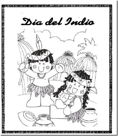 Dibujos para colorear de indios, día del indio | Colorear Dibujos para colorear de indios, día del indio | Colorear