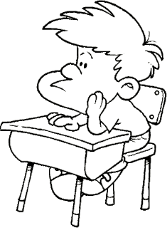 Niño en el salon de clases para colorear | Dibujos para Colorear ...