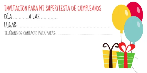 Dibujos para Colorear: Invitaciones de cumpleaños Dibujos para Colorear: Invitaciones de cumpleaños
