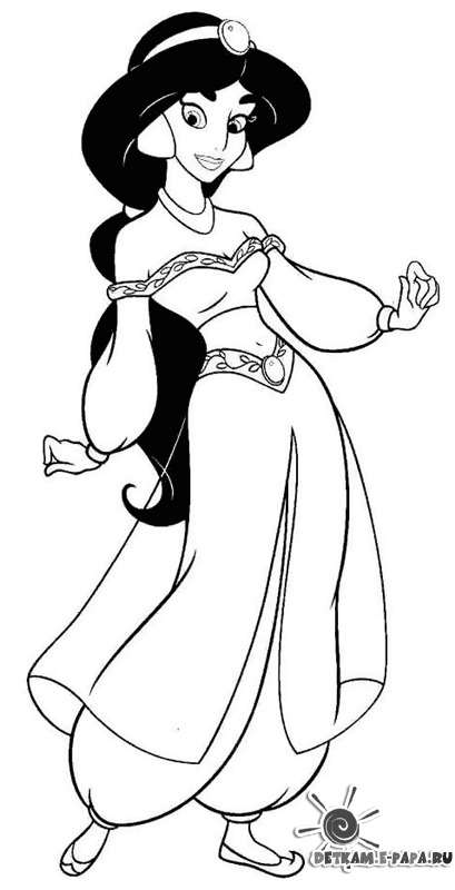 Imagenes de la princesa jazmin para colorear - Imagui