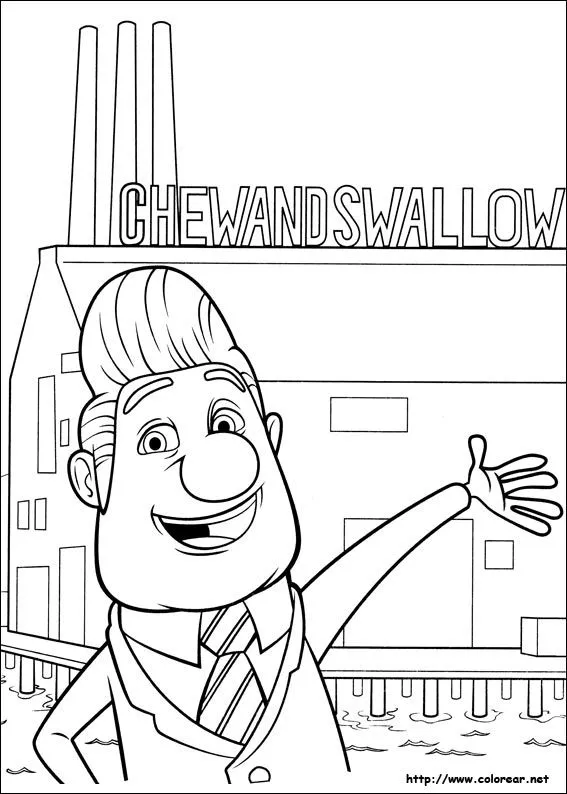Dibujos para colorear de Lluvia de hamburguesas Dibujos para colorear de Lluvia de hamburguesas