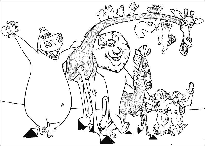 Dibujos para colorear de Madagascar, Plantillas para colorear de ... Dibujos para colorear de Madagascar, Plantillas para colorear de ...