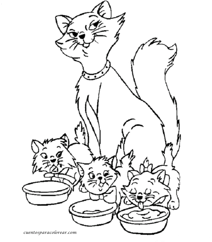 Cuentos infantiles: Los Aristogatos. Dibujos para colorear e imprimir. Cuentos infantiles: Los Aristogatos. Dibujos para colorear e imprimir.