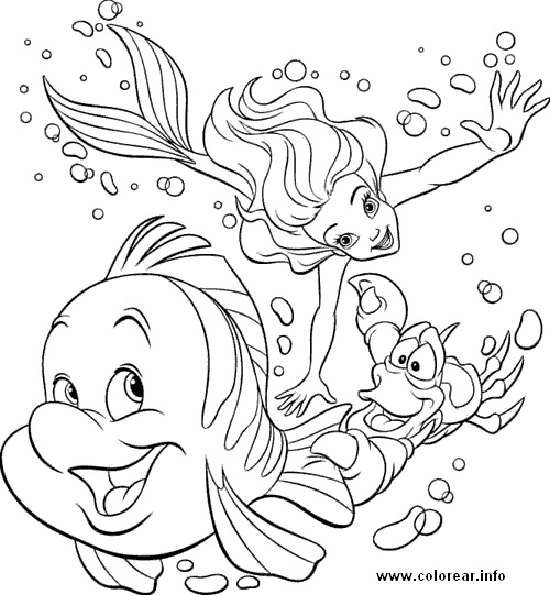 Cuentos infantiles: Ariel para colorear. La sirenita. Dibujos para ... Cuentos infantiles: Ariel para colorear. La sirenita. Dibujos para ...
