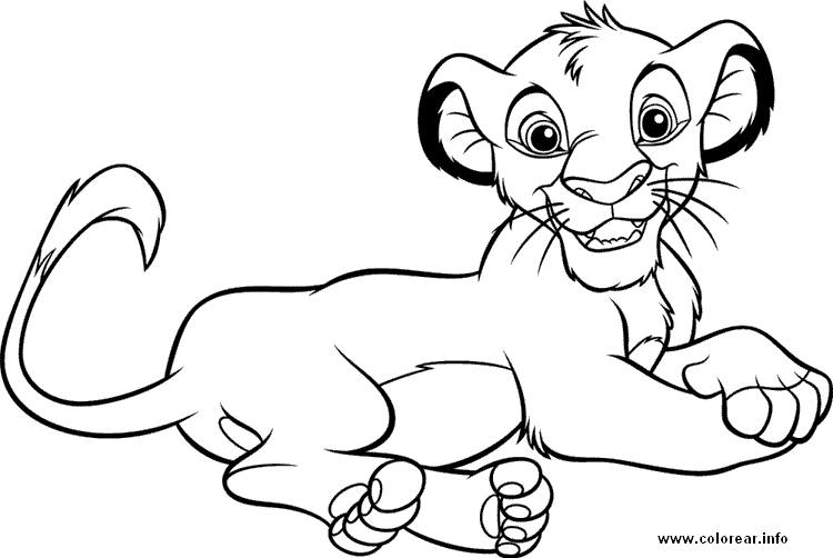 Cuentos infantiles: El rey león para colorear. Dibujos para imprimir.