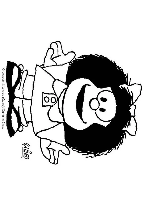 Dibujos para colorear MAFALDA, Mafalda sonrisa para imprimir Dibujos para colorear MAFALDA, Mafalda sonrisa para imprimir