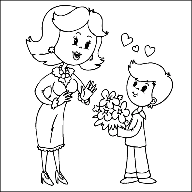 Niño con su mama para colorear - Imagui