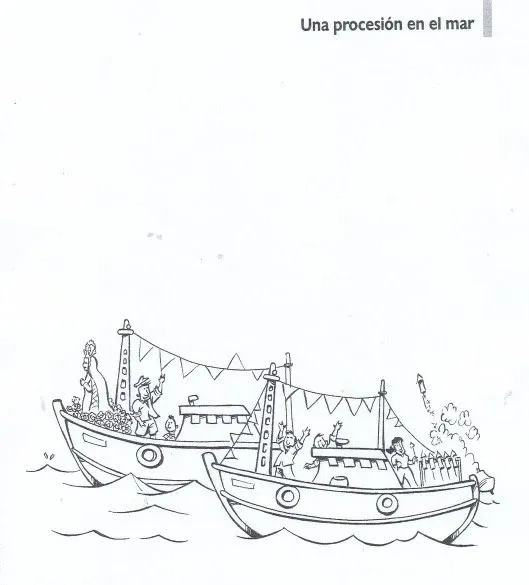 Pinto Dibujos: Procesión en el mar de la virgen para colorear Pinto Dibujos: Procesión en el mar de la virgen para colorear
