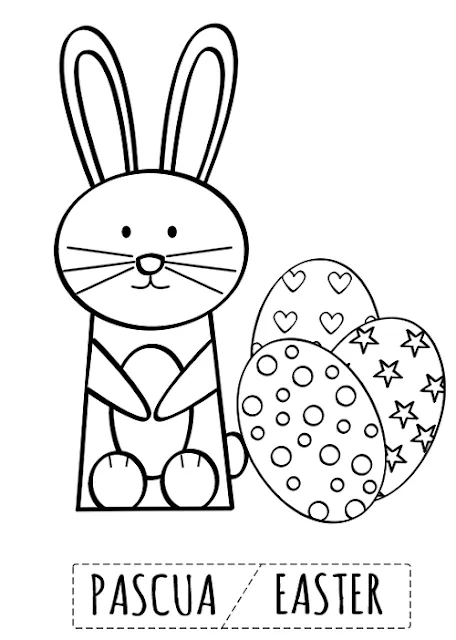 Dibujos para Colorear: Colorear conejo de Pascua