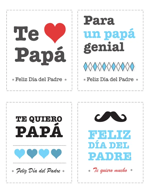 Dibujos para Colorear: Tarjetas para felicitar el Día del Padre