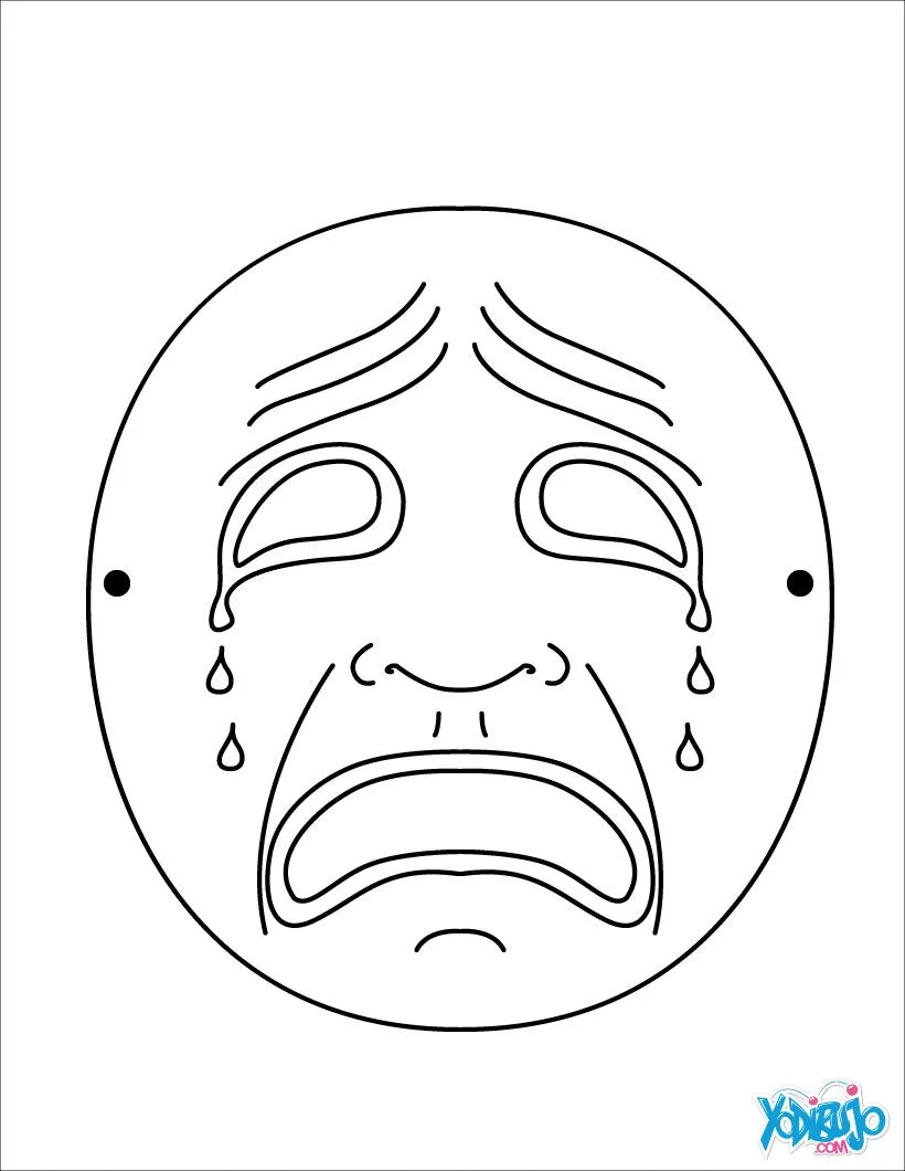 Dibujos para colorear máscara luna llorona - es.hellokids.com Dibujos para colorear máscara luna llorona - es.hellokids.com
