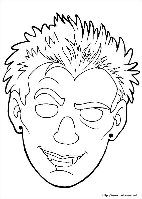 Dibujos para colorear de Máscaras de Halloween Dibujos para colorear de Máscaras de Halloween