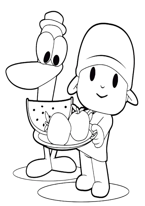 Niño comiendo fruta para colorear - Imagui