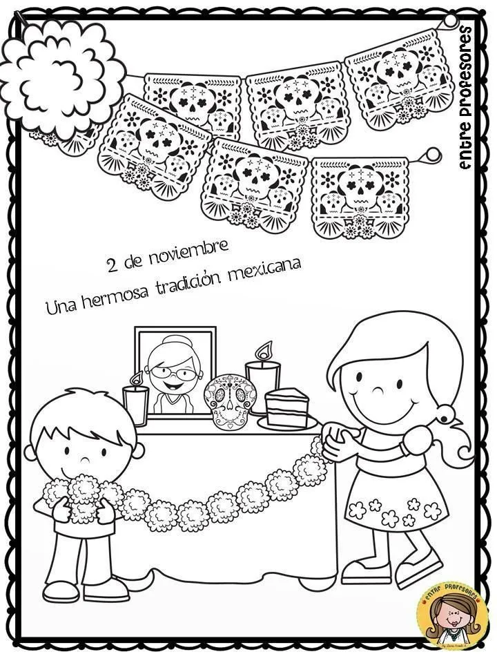 Dibujos para colorear el día de los Muertos | Altar de muertos dibujo, Actividades día de muertos, Dia de muertos Dibujos para colorear el día de los Muertos | Altar de muertos dibujo, Actividades día de muertos, Dia de muertos