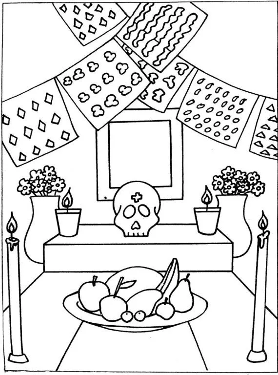 Dibujos para colorear, Dia de muertos II | Mundo noticias de hoy