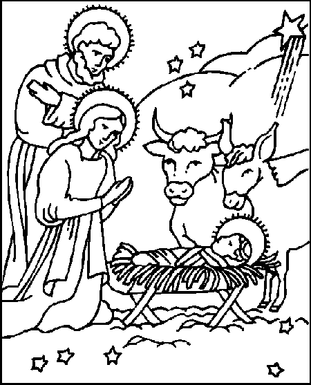 Dibujos para colorear del nacimiento del niño Jesus - Imagui