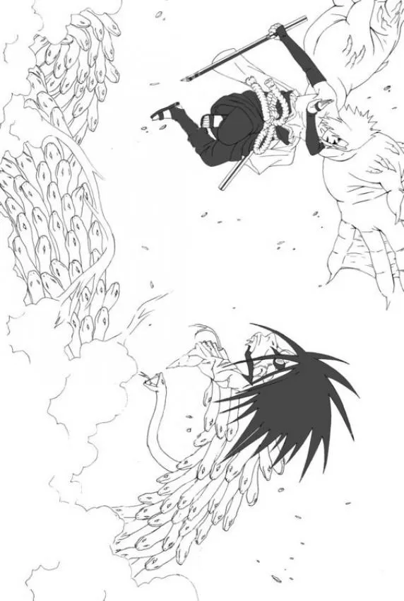 Dibujos para colorear NARUTO, Naruto - Hawk vs Snake para imprimir Dibujos para colorear NARUTO, Naruto - Hawk vs Snake para imprimir